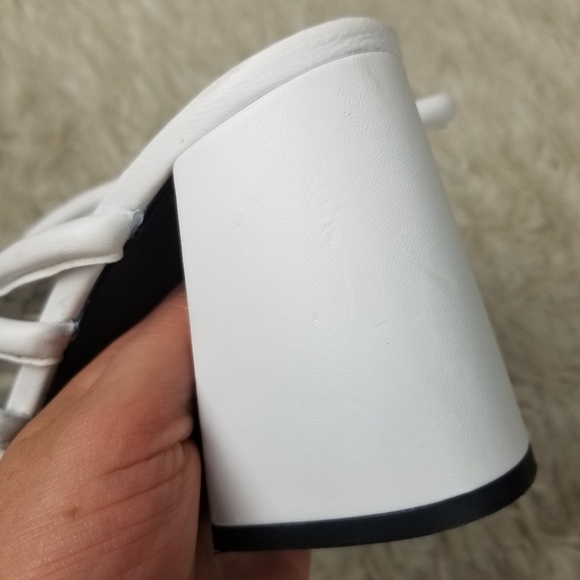 FREE PEOPLE Strappy Cage Style Chunky Heel Sandals White Leather 39** - Picture 14 of 15